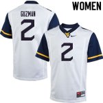 Women's West Virginia Mountaineers NCAA #2 Noah Guzman White Authentic Nike 2020 Stitched College Football Jersey OJ15E40AQ